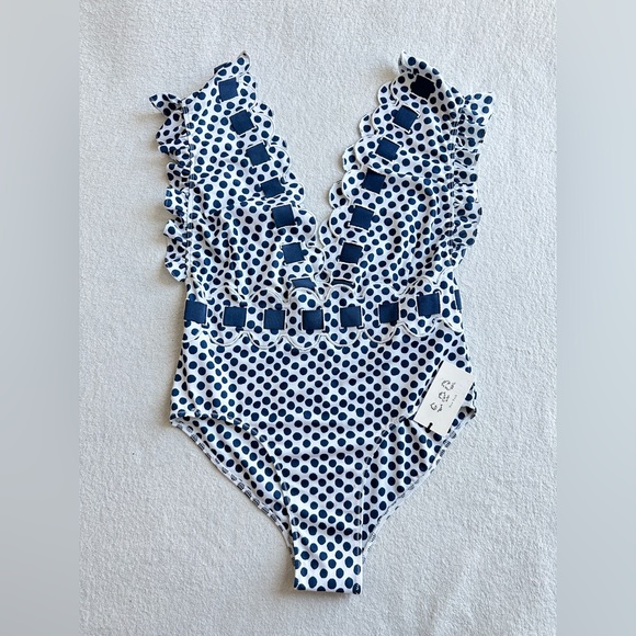 Montce Navy and White Polka Dot One Piece Swimsuit